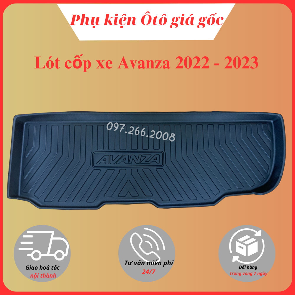 Lót cốp xe Toyota Avanza 2022, 2023 nhựa dẻo cao cấp, không mùi, dễ dàng lau rửa