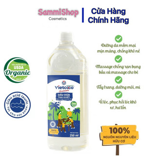 Dầu dừa ép lạnh nguyên chất/ dầu súc miệng vietcoco chai Pet 250ml