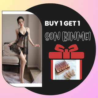 Váy Ngủ Sexy Ren Lưới Xuyên Thấu Xẻ Tà Cực Sang Trọng, Quyến Rũ