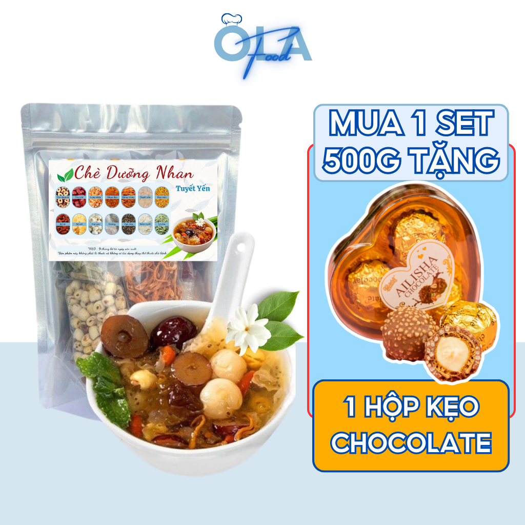 Chè Dưỡng Nhan Tuyết Yến 14 Vị OLAFOOD 500gr Set Nguyên Liệu Chè Dưỡng Nhan 25-30 chén