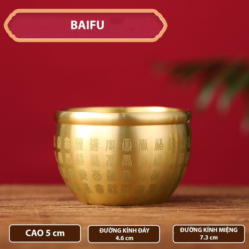 Hũ vàng tài lộc, bát gạo, bát để ban thờ đồng thau nguyên chất - Chiêu tài, hút lộc