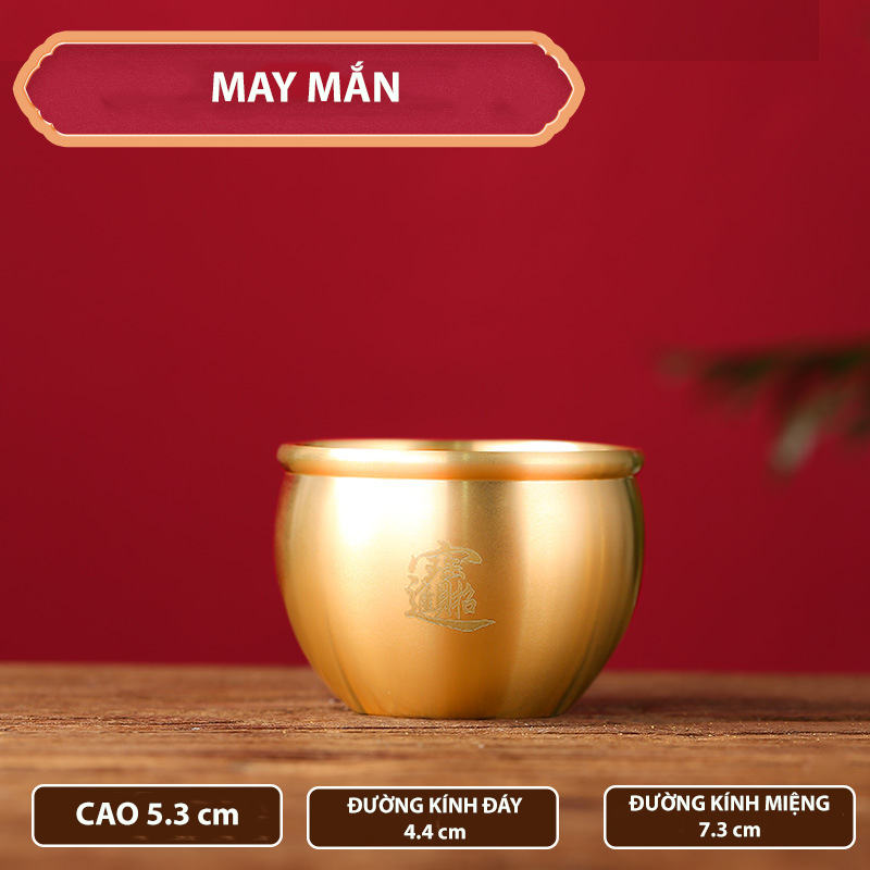 Hũ vàng tài lộc, bát gạo, bát để ban thờ đồng thau nguyên chất - Chiêu tài, hút lộc