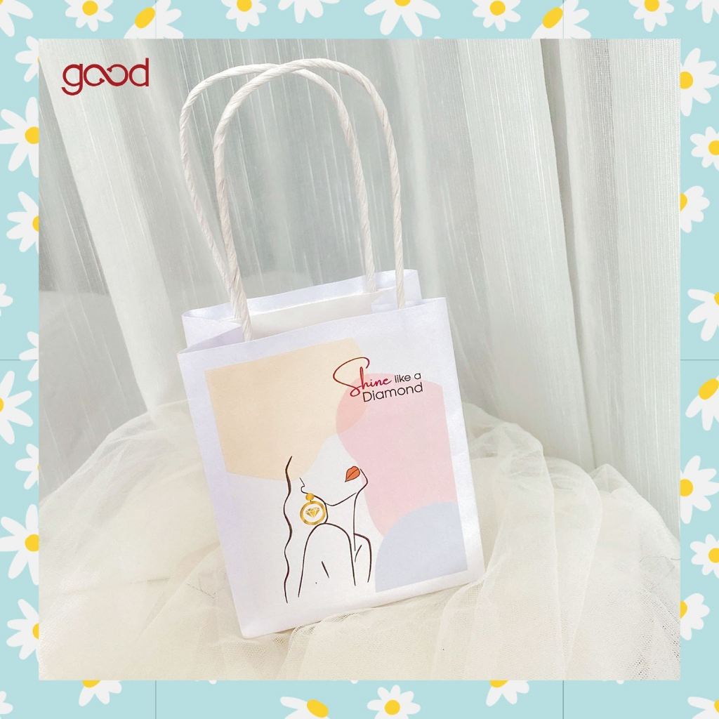 (giảm giá) Túi giấy mini - Túi giấy nhỏ dùng đựng quà tặng cao cấp trang sức phong cách sang trọng siêu đẹp