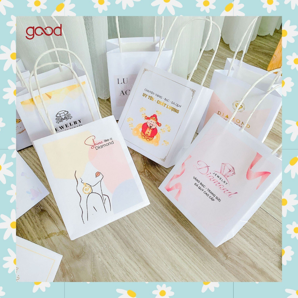 (giảm giá) Túi giấy mini - Túi giấy nhỏ dùng đựng quà tặng cao cấp trang sức phong cách sang trọng siêu đẹp