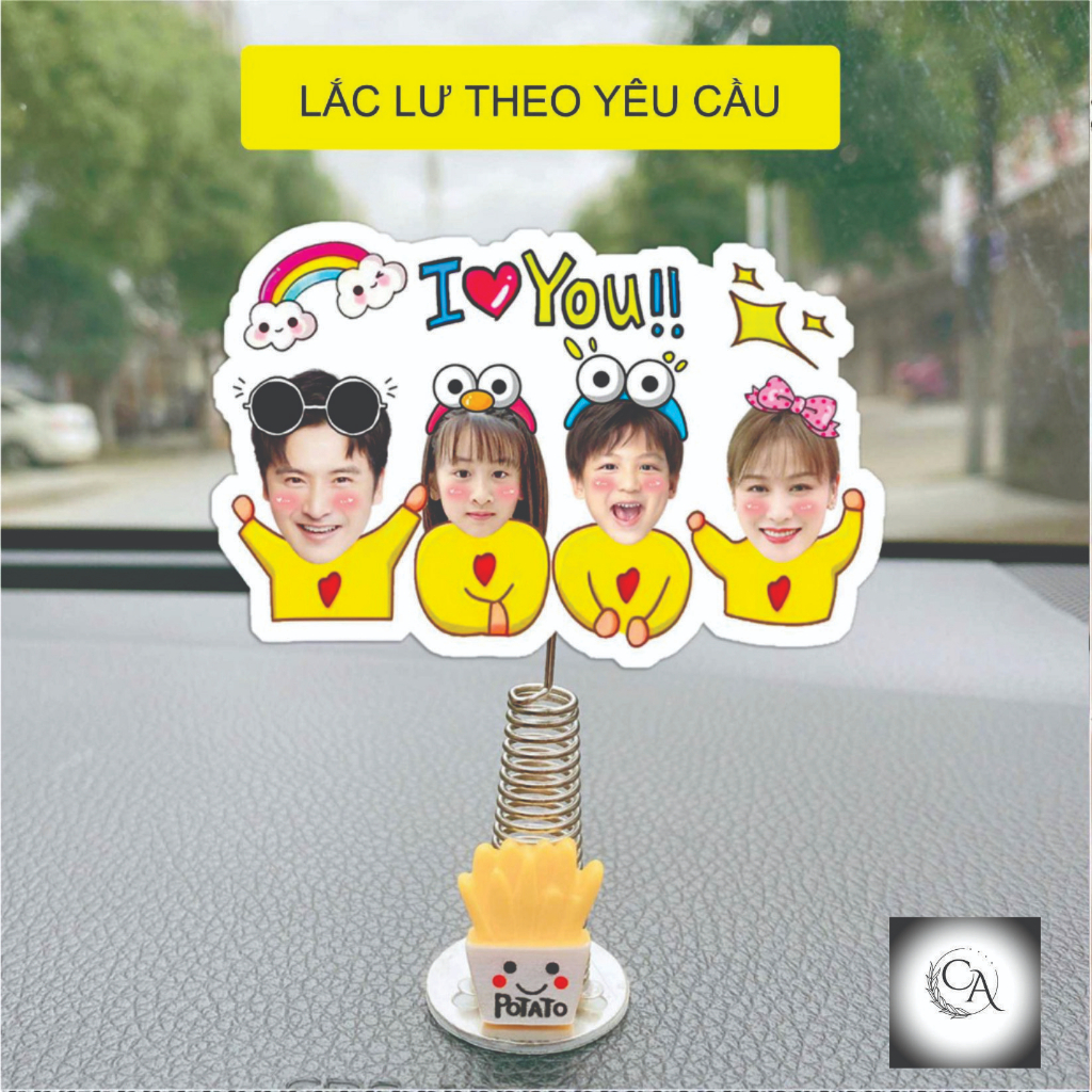 Standee lò xo lắc lư gia đình in theo yêu cầu đáng yêu trong suốt đế dính trang trí in theo yêu cầu
