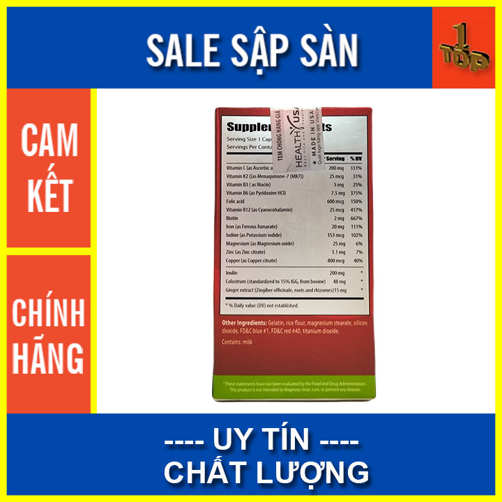 Viên uống RON Healthy Blood Support - Bổ sung sắt và Acid Folic, chống thiếu máu Hộp 30 viên - Top1pharmacy
