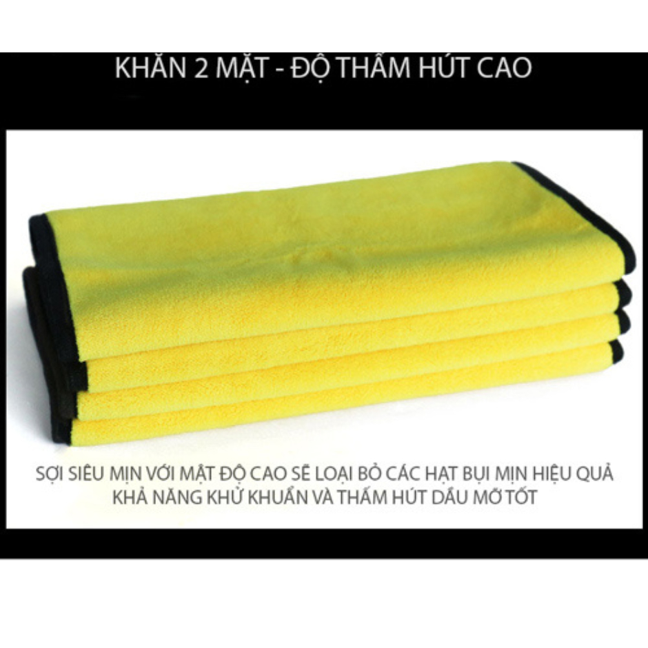Khăn Lau Xe Ô Tô, Khăn Lau Bếp Đa Năng Chuyên Dụng Cao Cấp - Khăn Lau Xe 2 Lớp, Thấm Hút Nước Tốt