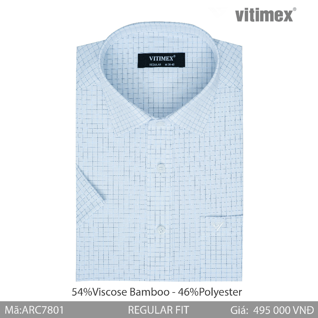ÁO SƠ MI NGẮN TAY REGULAR VẢI BAMBOO ARC7801