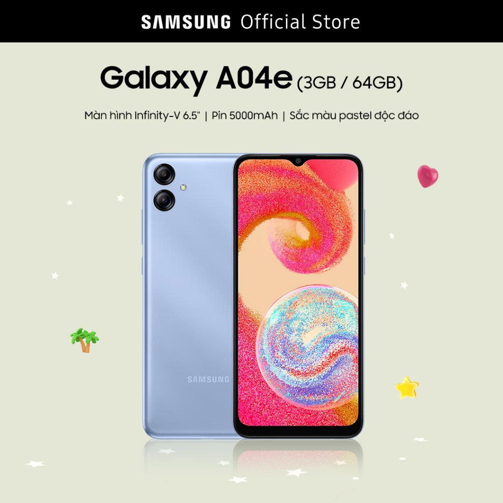 [Mã ELRE2TR giảm 8% đơn 500K] Điện Thoại Samsung Galaxy A04e (3GB/64GB)- Hàng Chính Hãng