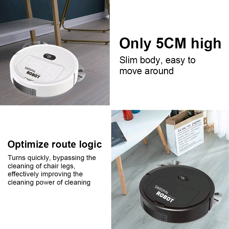 Robot hút bụi lau nhà thông minh đa năng Máy hút bụi mini chống rơi, an toàn Hút bụi 3 trong 1 tiện dụng cho gia đình