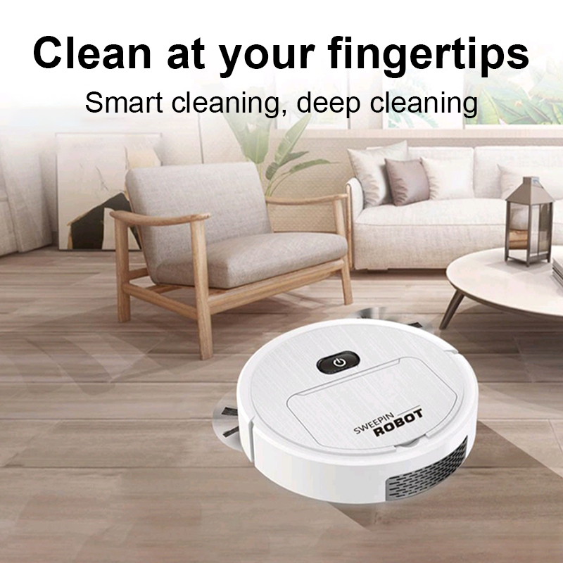 Robot hút bụi lau nhà thông minh đa năng Máy hút bụi mini chống rơi, an toàn Hút bụi 3 trong 1 tiện dụng cho gia đình