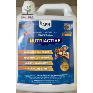 Phân bón lá NPK sinh học Nutriactive can 4 lít của An phát nông