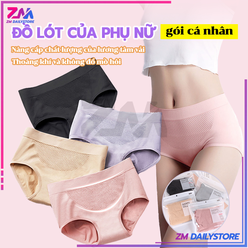 Quần lót nữ cotton kháng khuẩn xuất Nhật cao cấp có,mềm mịn nâng mông co dãn tốt- 4 trong một,cho 40-63kg