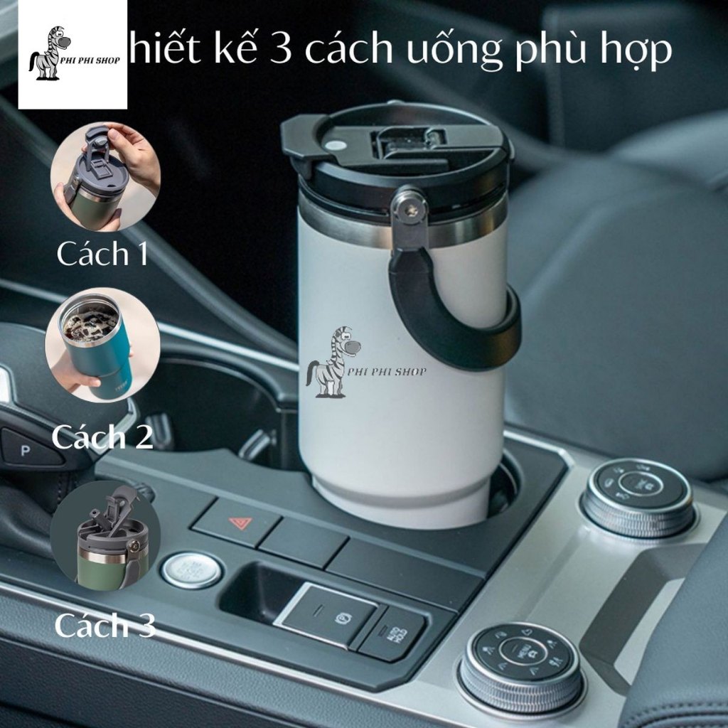 Ly giữ nhiệt Tyeso có quai xách sơn nhám nhiều màu TS8826 TS8828 dung tích 600ml , 900ml