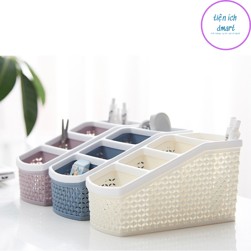 Khay đựng đồ tiện ích 4 ngăn nhựa Việt Nhật , kệ để bàn ống cắm bút