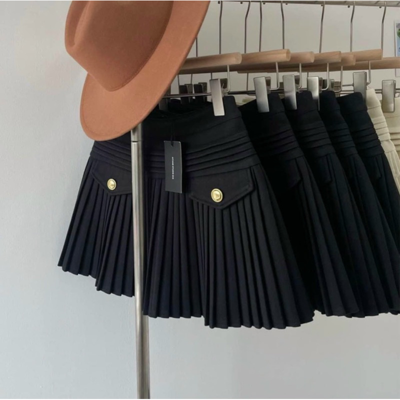 Chân váy xếp ly cạp cao 3 màu Monissa