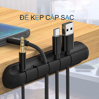 Đế kẹp cáp sạc  giữ làm gọn  dây nguồn máy tính  - Giải pháp bảo vệ sạc cáp sạch sẽ không rối đứt Setup Bàn làm việc