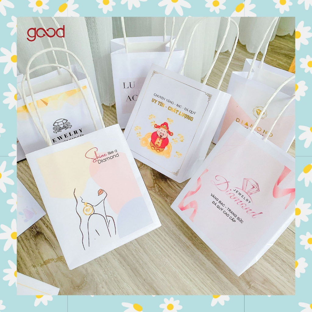 (giảm giá) Túi giấy mini - Túi giấy nhỏ dùng đựng quà tặng cao cấp trang sức phong cách sang trọng siêu đẹp