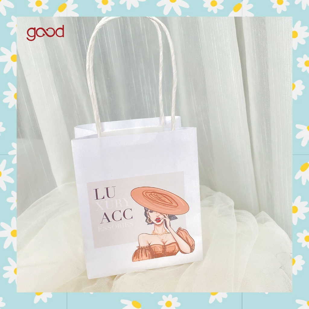 (giảm giá) Túi giấy mini - Túi giấy nhỏ dùng đựng quà tặng cao cấp trang sức phong cách sang trọng siêu đẹp