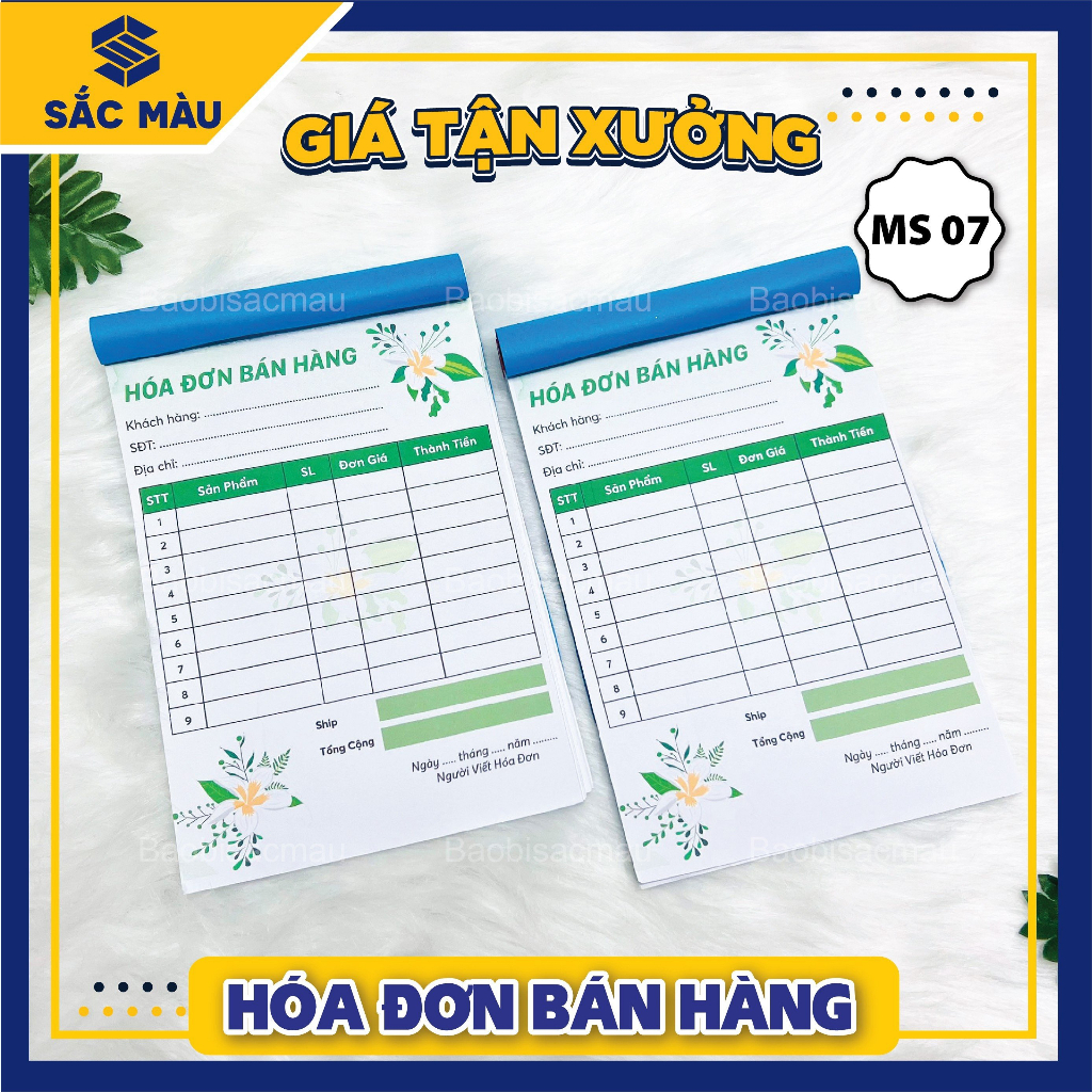 HÓA ĐƠN IN SẴN HỌA TIẾT DỄ THƯƠNG HỘP TREND, HÓA ĐƠN 1 LIÊN