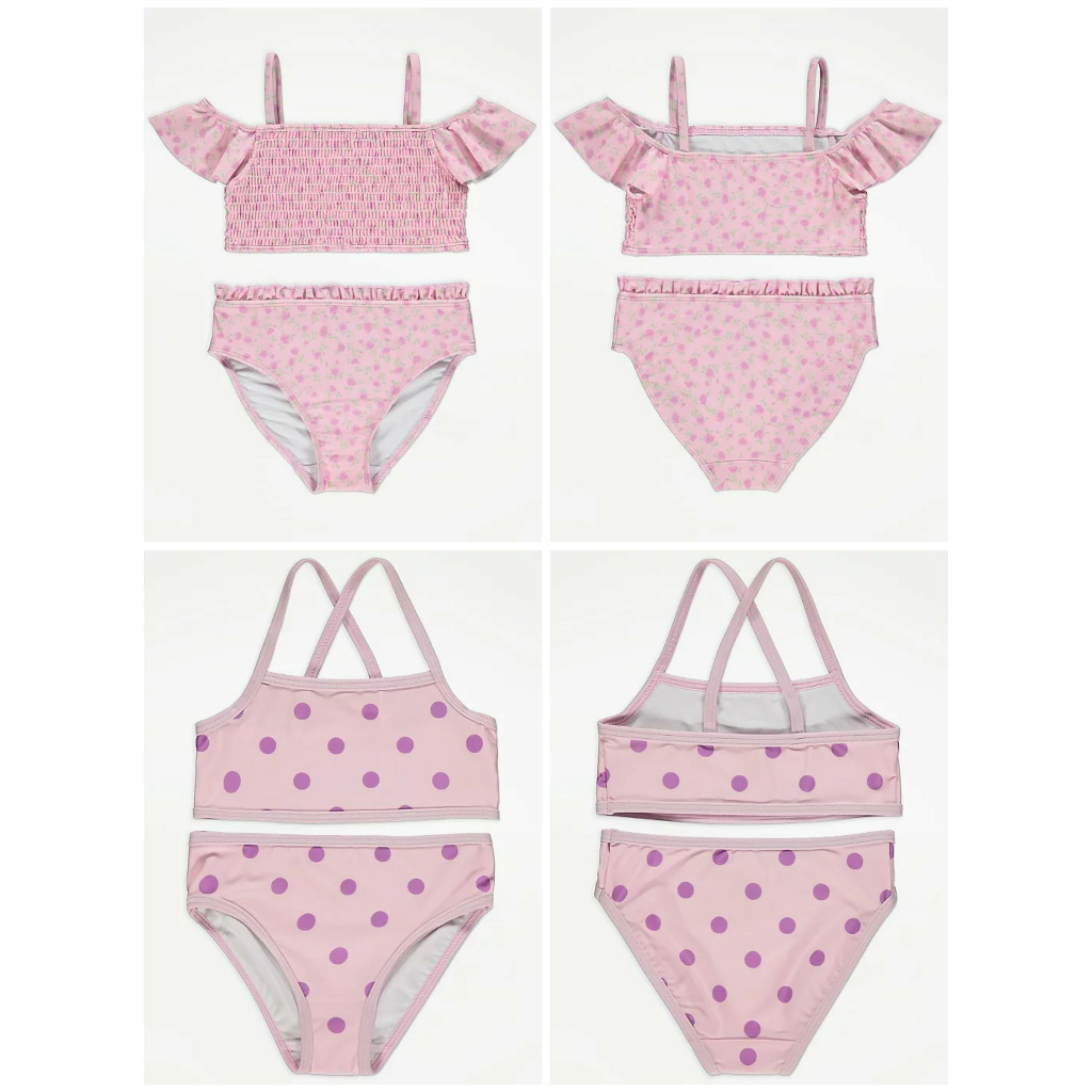 Áo bơi bikini hồng George_UK authentic