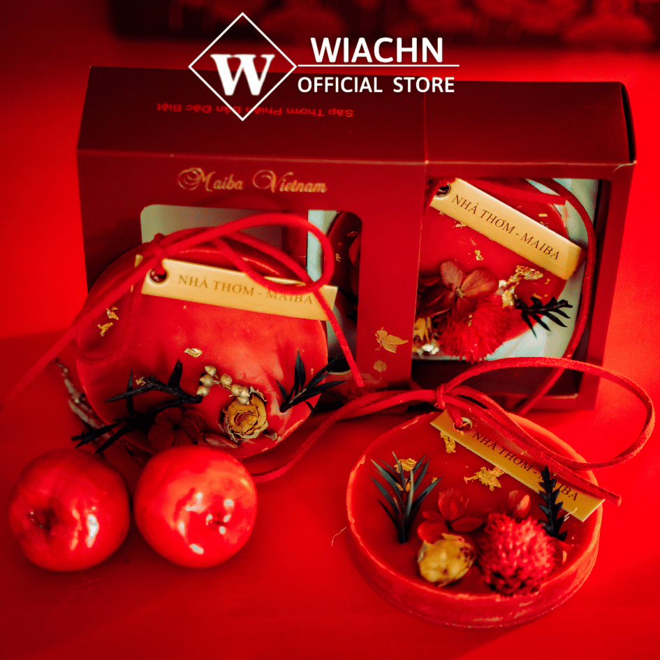 Sáp Thơm Tròn Đỏ WIACHNN treo tủ quần áo, ô tô, tặng quà đám cưới, ngày lễ