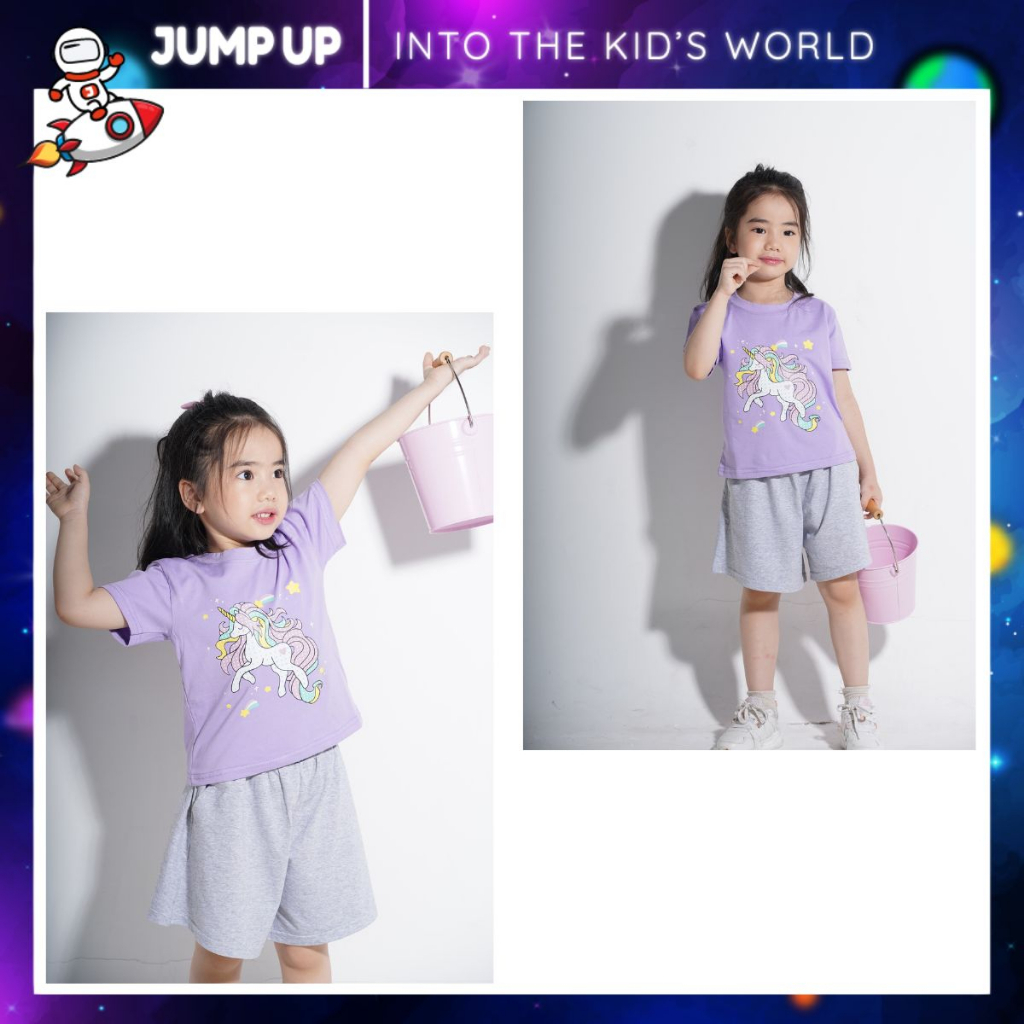 Bộ Áo Phông Bé Gái, Áo Thun Cho Bé Thời Trang, Chất Liệu Cao Cấp Mềm Mịn - Jump Up