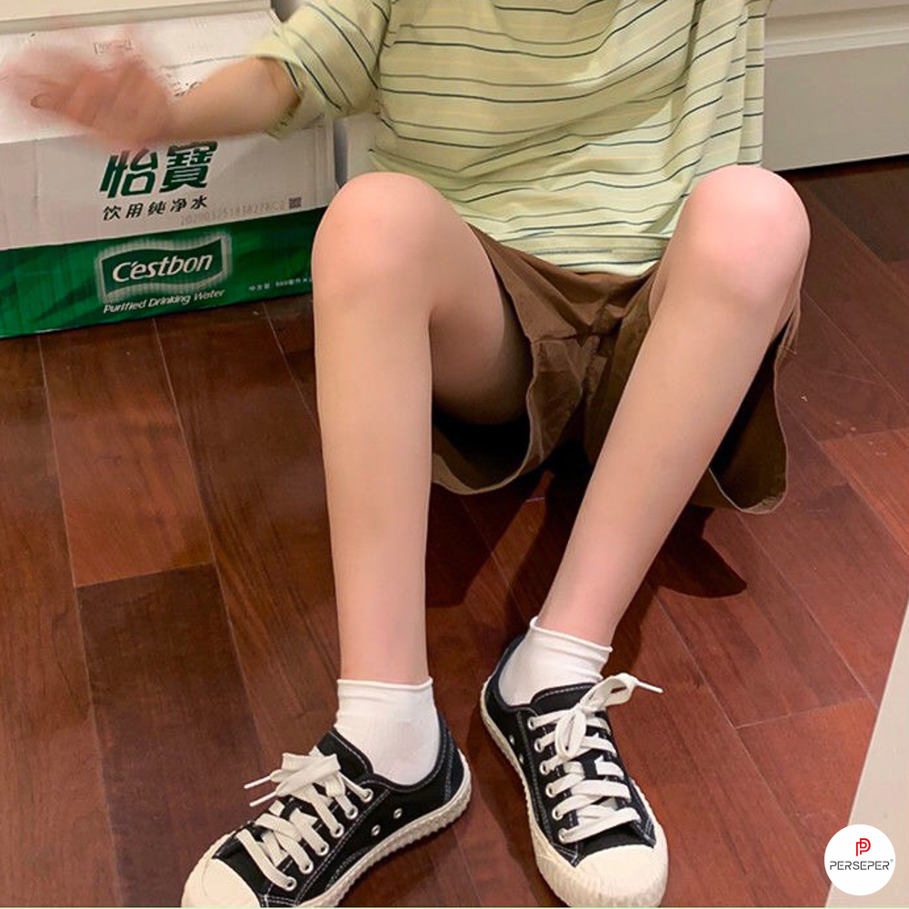 Tất vớ cổ ngắn nữ phong cách Hàn Quốc, chất liệu vải cotton sợt dệt co giãn - Sope Shop