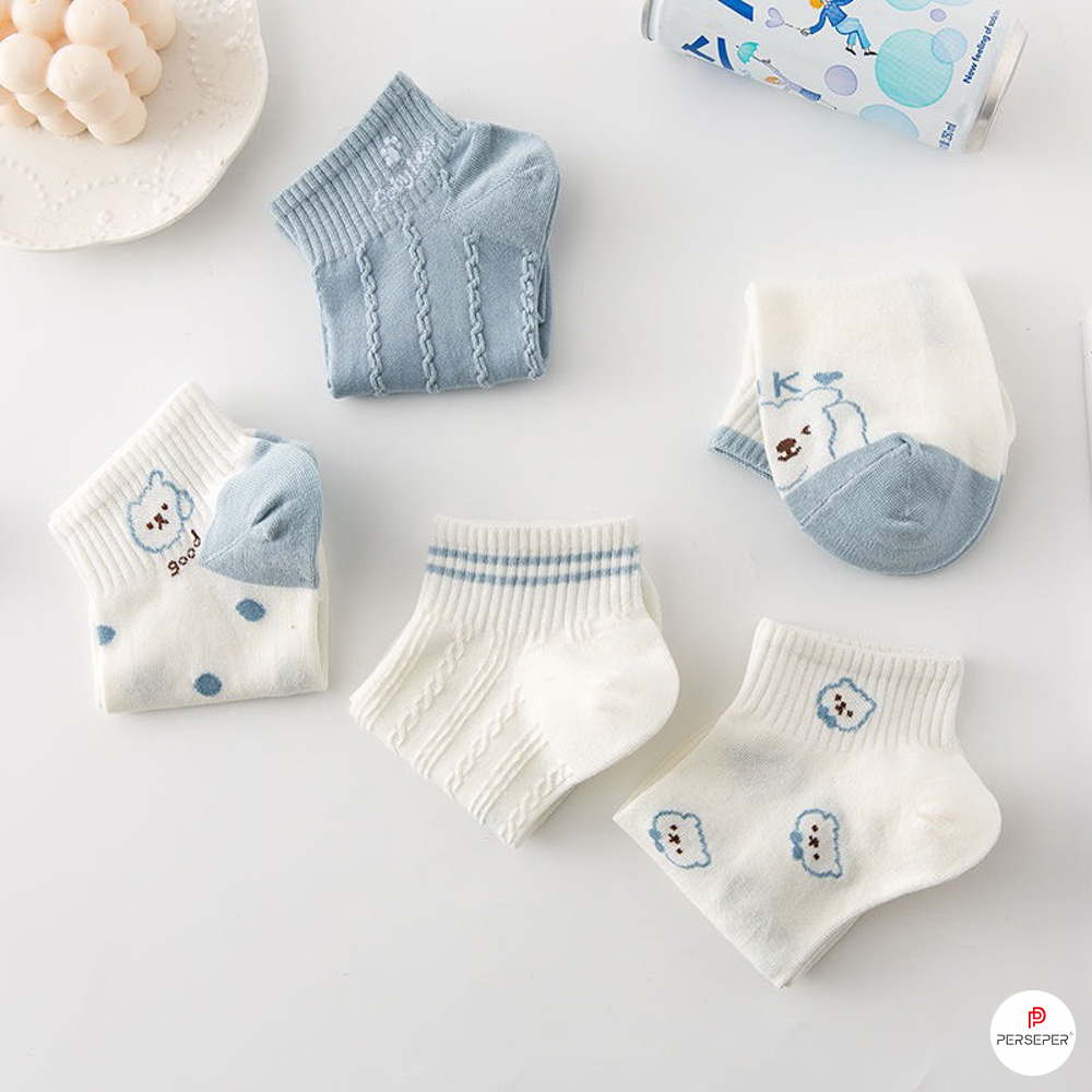 Tất vớ cổ ngắn chất liệu cotton, phong cách basic Hàn Quốc dễ phối đồ - Sope Shop