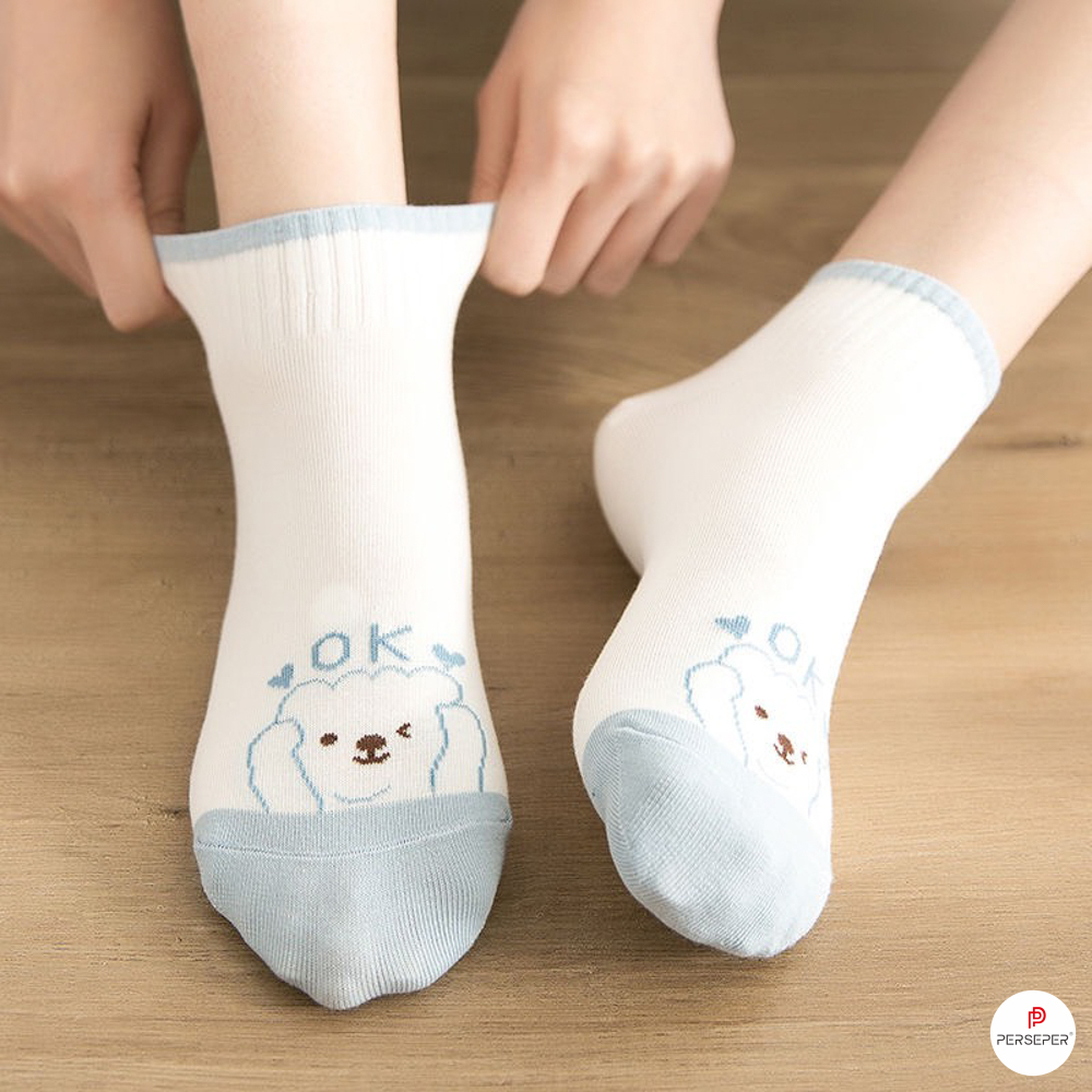 Tất vớ cổ ngắn chất liệu cotton, phong cách basic Hàn Quốc dễ phối đồ - Sope Shop