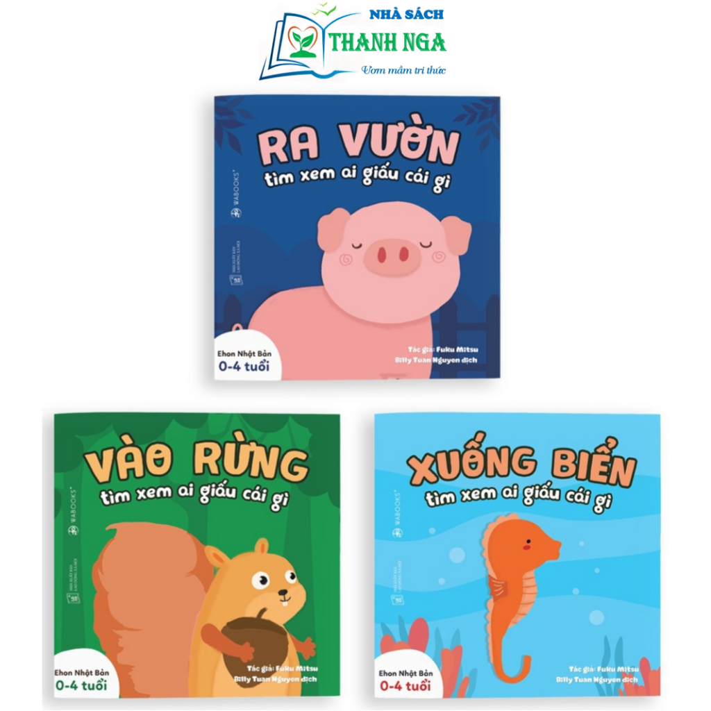 Sách - Ehon Ai Giấu Cái Gì? - Bộ 3 cuốn Ehon Song ngữ dành cho trẻ từ 0-4 tuổi