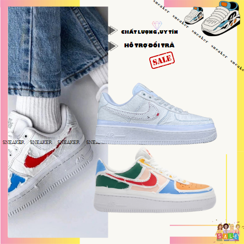 Giày thể thao Ni.ke Air Force 1 Tear Away bản vải xé hot 2023, Giày Sneaker Af1 7 màu tự xé bản chuẩn Sc full phụ kiện