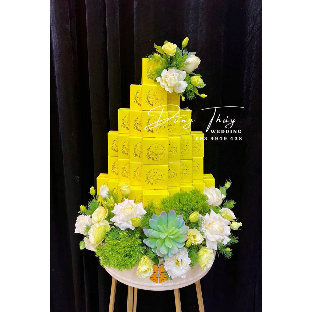 Combo 50-100 Vỏ Hộp Bánh Cốm, Bánh Phu Thê Hình Vuông - Hộp Bánh Cưới Song Hỷ