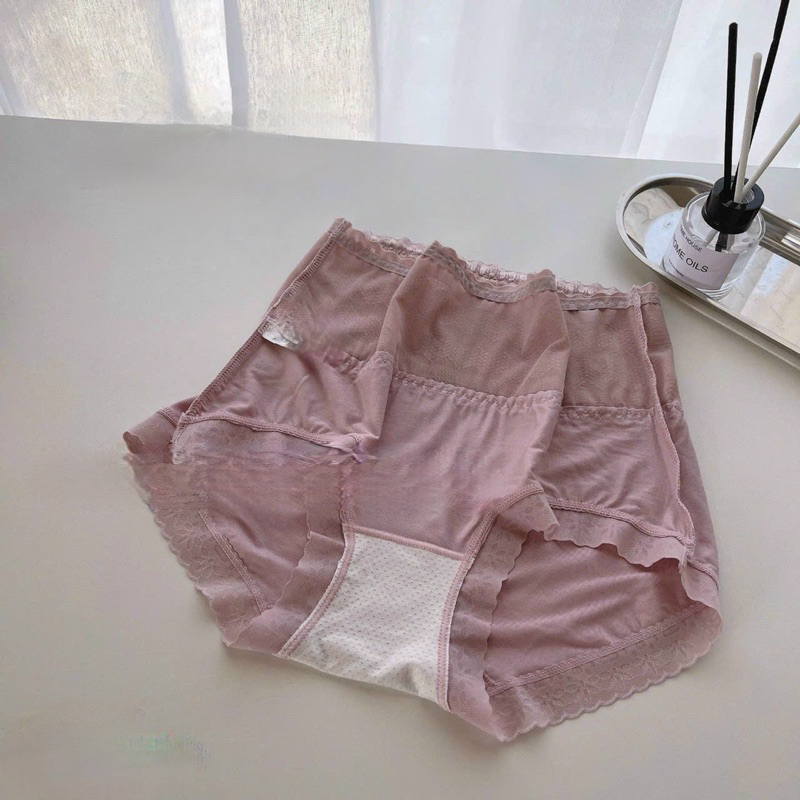 Quần lót nữ cotton cao cấp cạp cao gen nhẹ bụng phối ren siêu mềm tone màu nhẹ nhàng