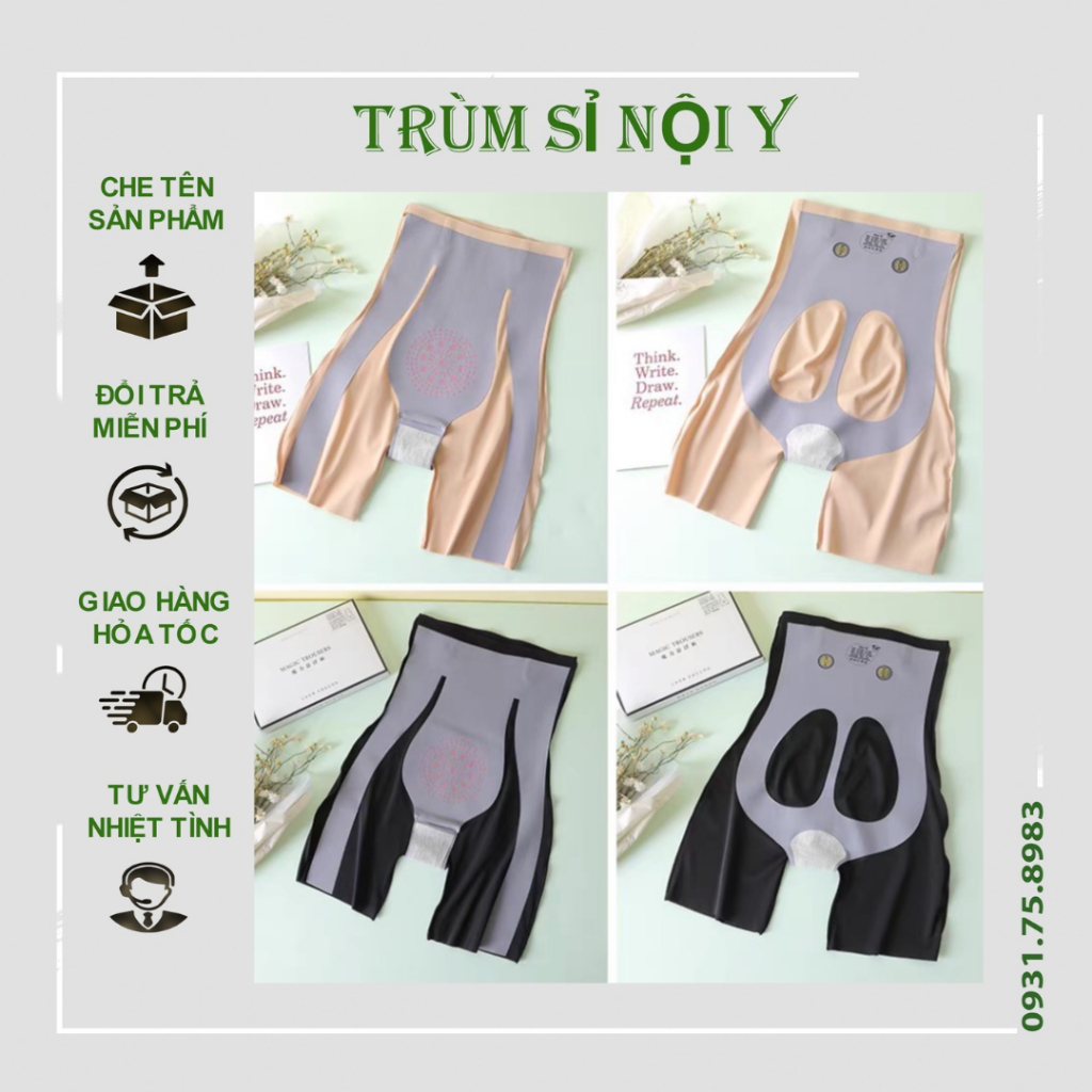 Quần gen nịt bụng 0049 mặc váy định hình eo 5D tàng hình nâng mông