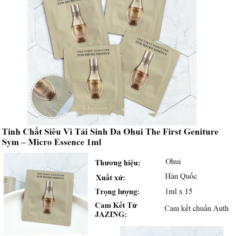 Combo 10 Gói Ohui The First Geniture Sym Micro Essence 1ml Siêu Dưỡng Chất Cải Thiện 3 Tầng Da _ESERsample