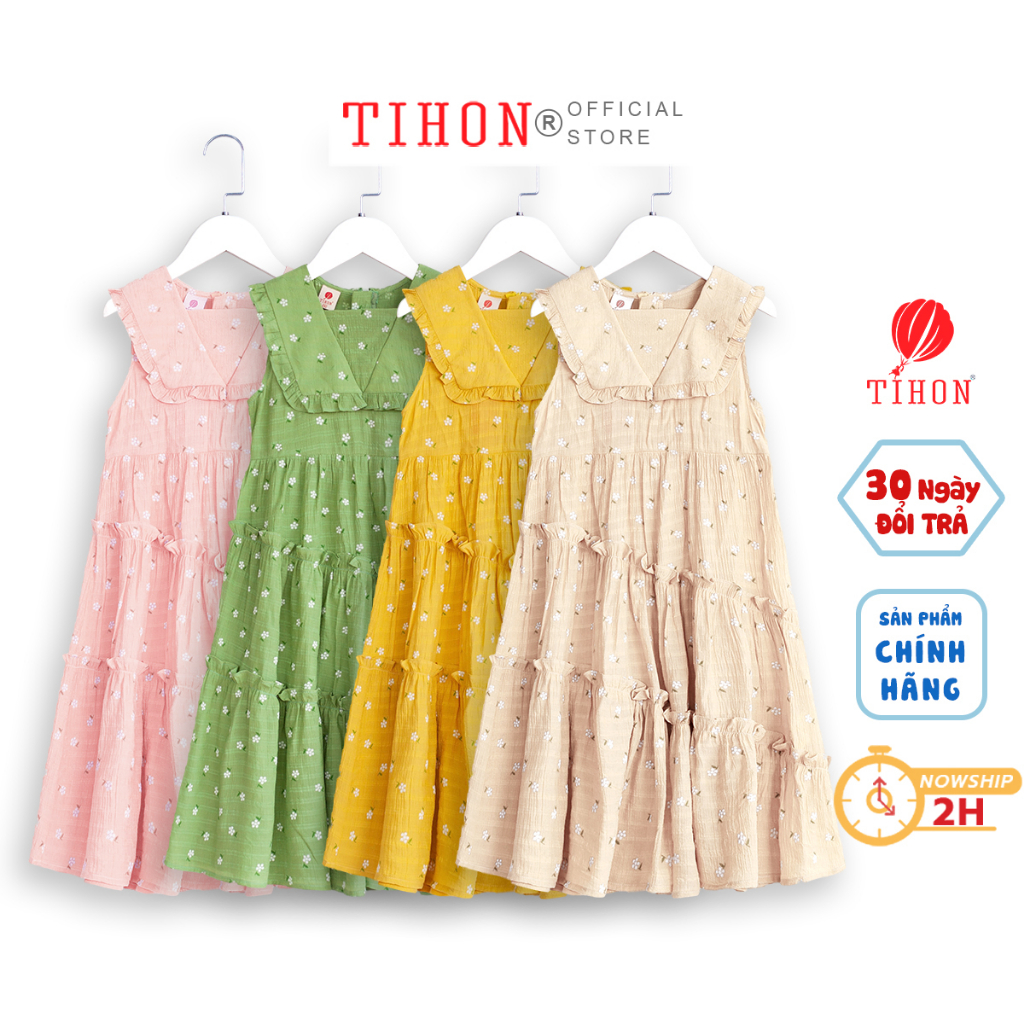 Váy cho bé gái TIHON sát nách chất liệu mềm phom dáng đẹp mặc là xinh VT0750356
