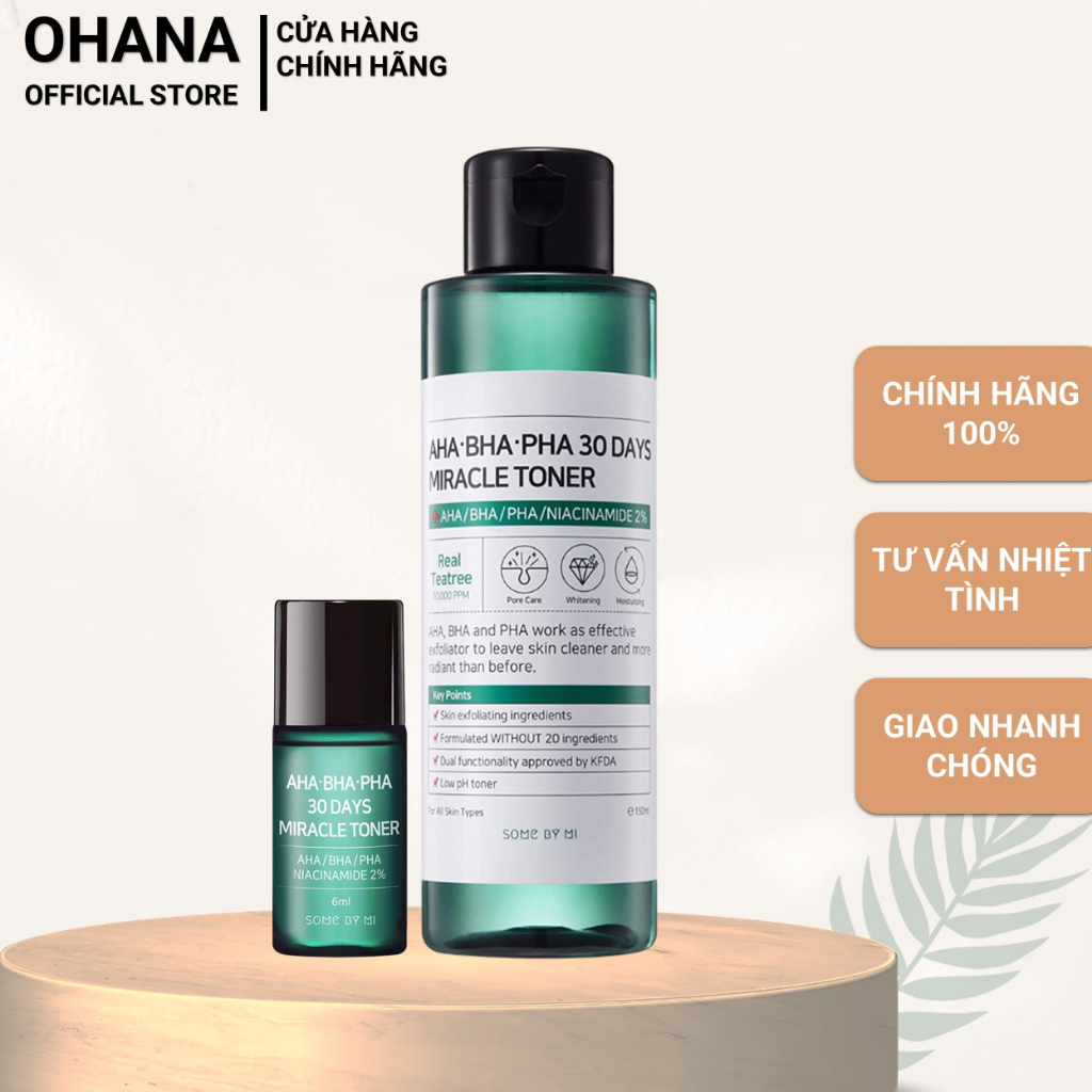 Nước Hoa Hồng Giảm Mụn Some By Mi AHA-BHA-PHA 30 Days Miracle Toner (6ml/150ml)