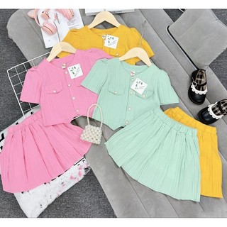 Set áo kèm chân váy xoè xinh xắn bé gái