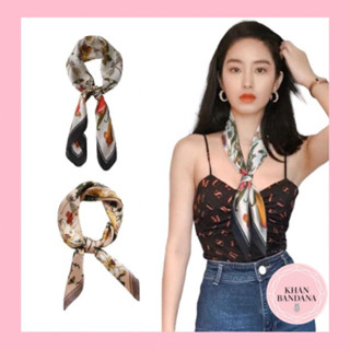 Khăn turban choàng cổ in hoạ tiết hoa lá - Khăn bandana làm áo