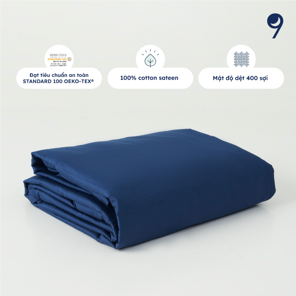 Vỏ Chăn Cotton Sateen Cao Cấp Ru9 - Size L 2m6x2m4 - 100% Cotton Tự Nhiên, Mềm Mại, Thoáng Khí, Thấm Hút Mồ Hôi - 10 Màu