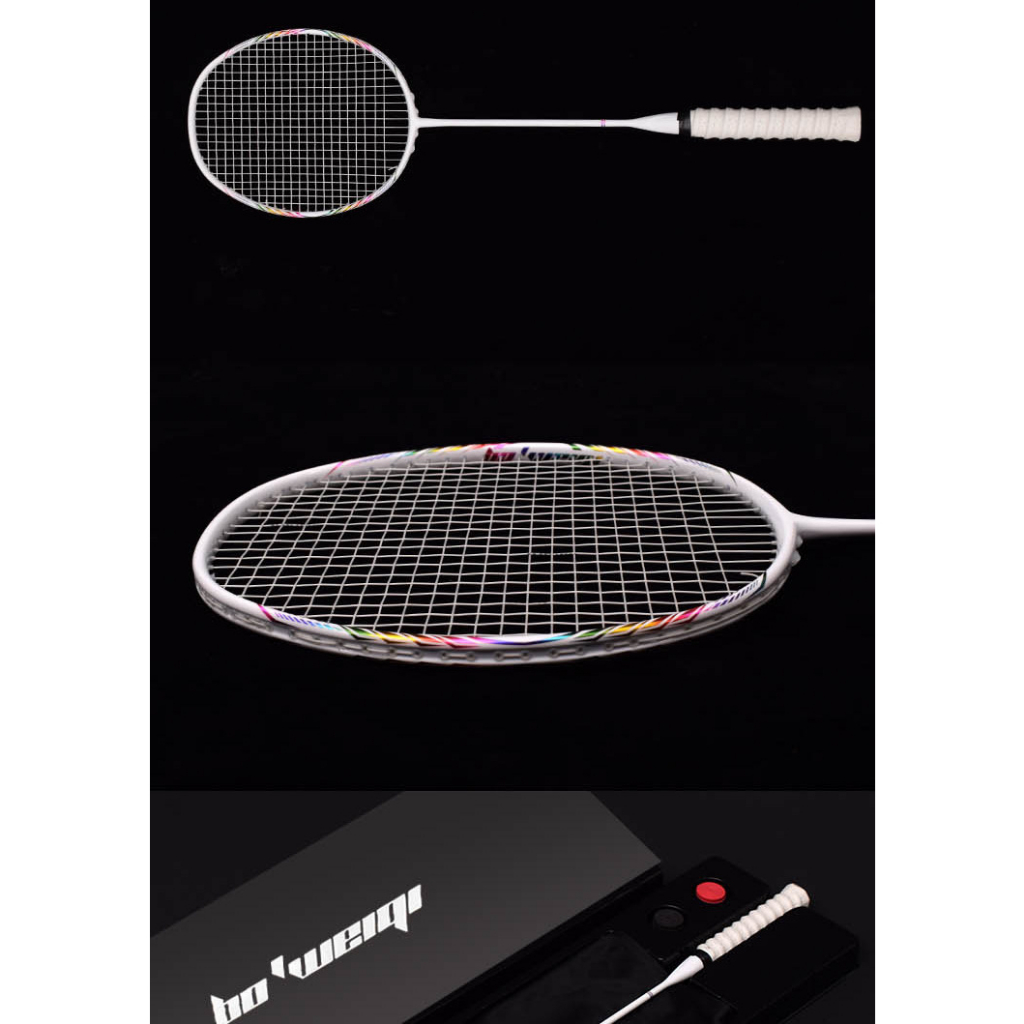 Vợt Cầu Lông Bo'weiqi chính hãng 100% Khung sợi Cacbon Siêu bền 8U-65g Tặng kèm dây cuốn tay cầm và bao đựng - FV01