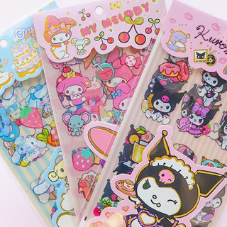🌴SANRIO 4 Tờ Sticker Kuromi Cinnamoroll Melody Trong Suốt