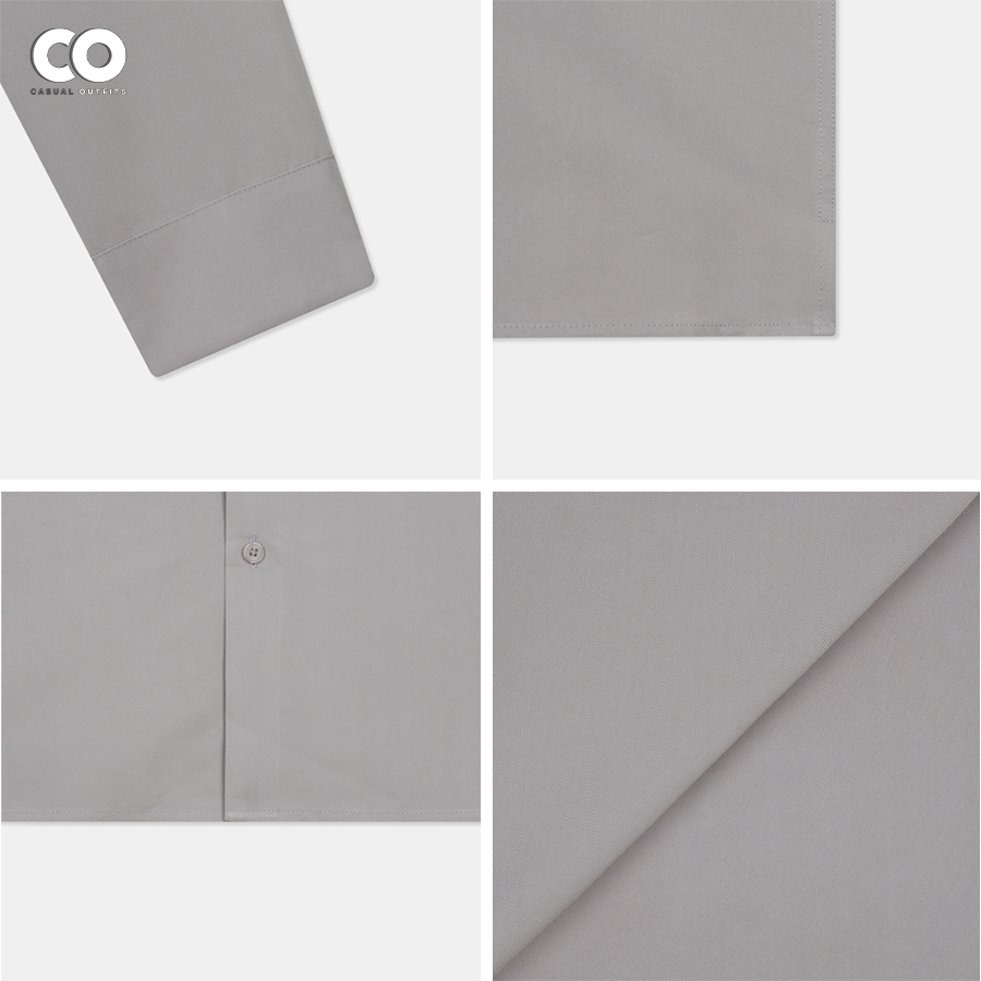 Áo sơ mi tay dài SPAO form overslim vải rayon - Xám