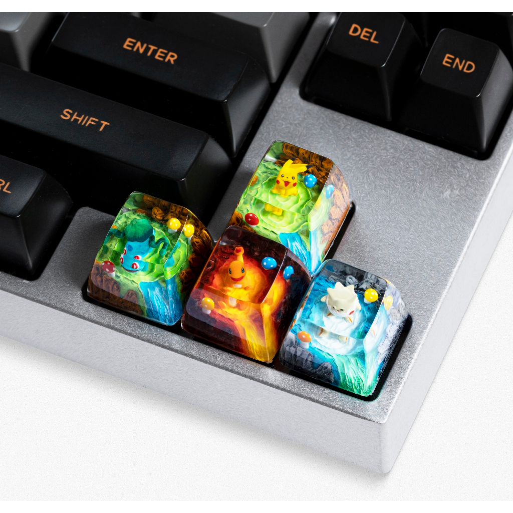 Key cap Charmander Pokemon, lẻ nút bàn phím đẹp, keycap artisan, SA profile