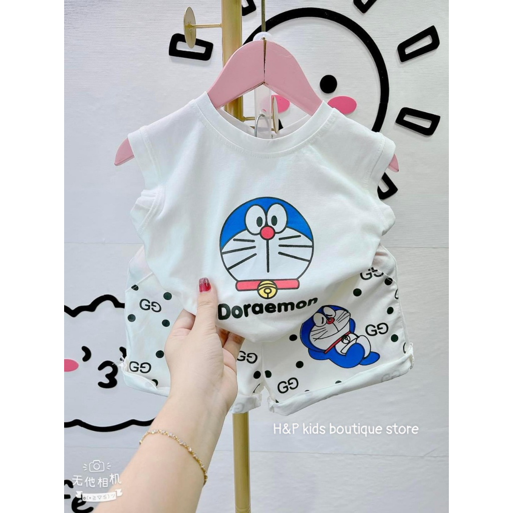 SALE_Bộ ba lỗ DỎREMON siêu kute, chất cotton tàu cho bé 10-20kg_Thoitrangbeyeu J&B Kids