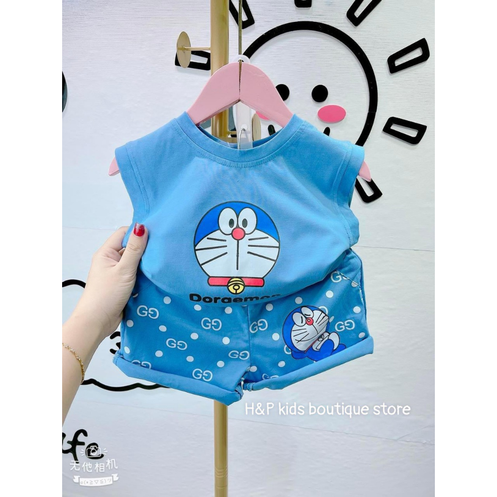 SALE_Bộ ba lỗ DỎREMON siêu kute, chất cotton tàu cho bé 10-20kg_Thoitrangbeyeu J&B Kids