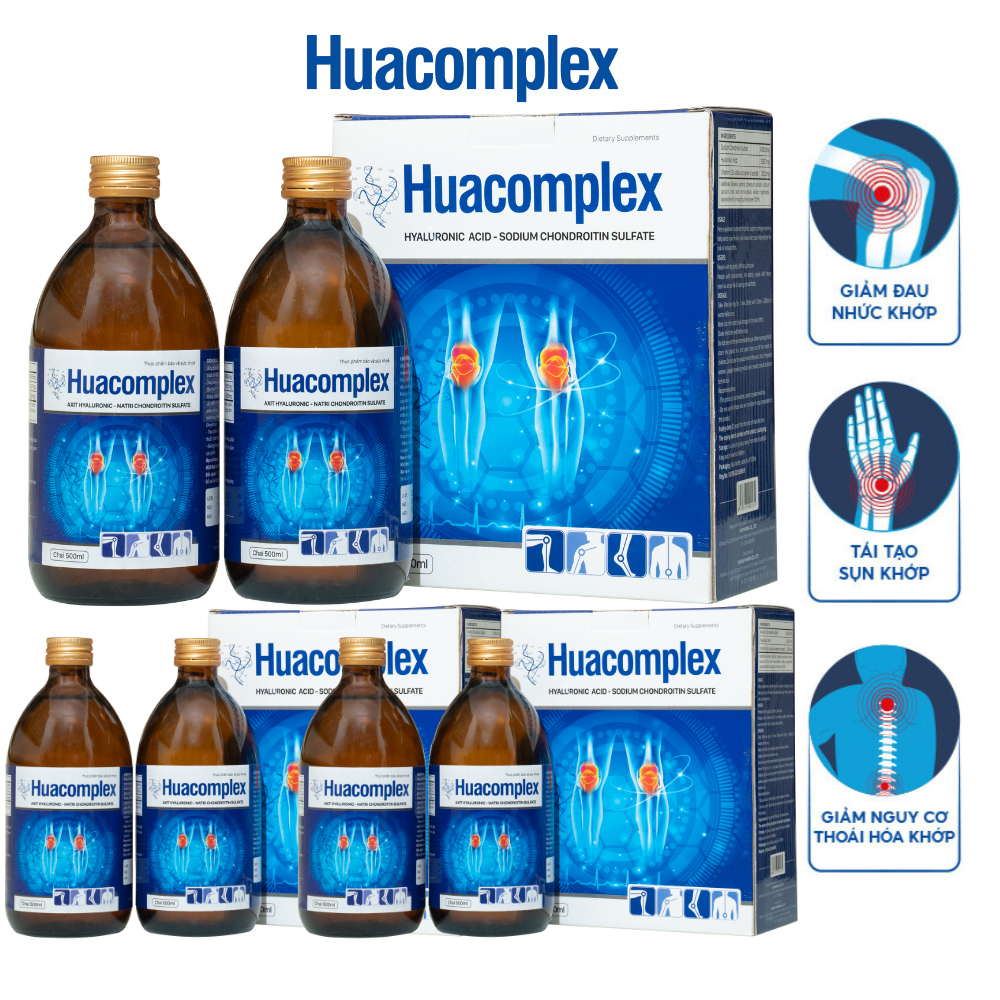 Combo 3 Hộp Dịch Uống Huacomplex Dự Phòng Và Hỗ Trợ Thoái Hoá Xương Khớp, Giảm Đau Tái Tạo Sụn Khớp 1000ML