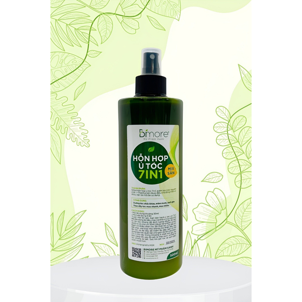 Ủ tóc 7in1 mix sẵn giấm táo mèo Chai 500ml giúp thúc đẩy tóc con mọc, dưỡng tóc chắc khỏe mềm mượt