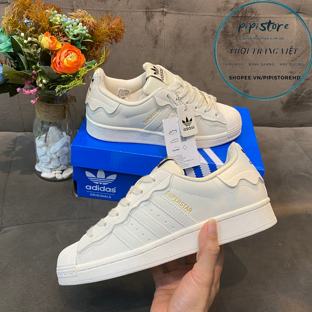 Giày Adidas superstar, adias Sò, Màu trắng, full box - bill giấy gói